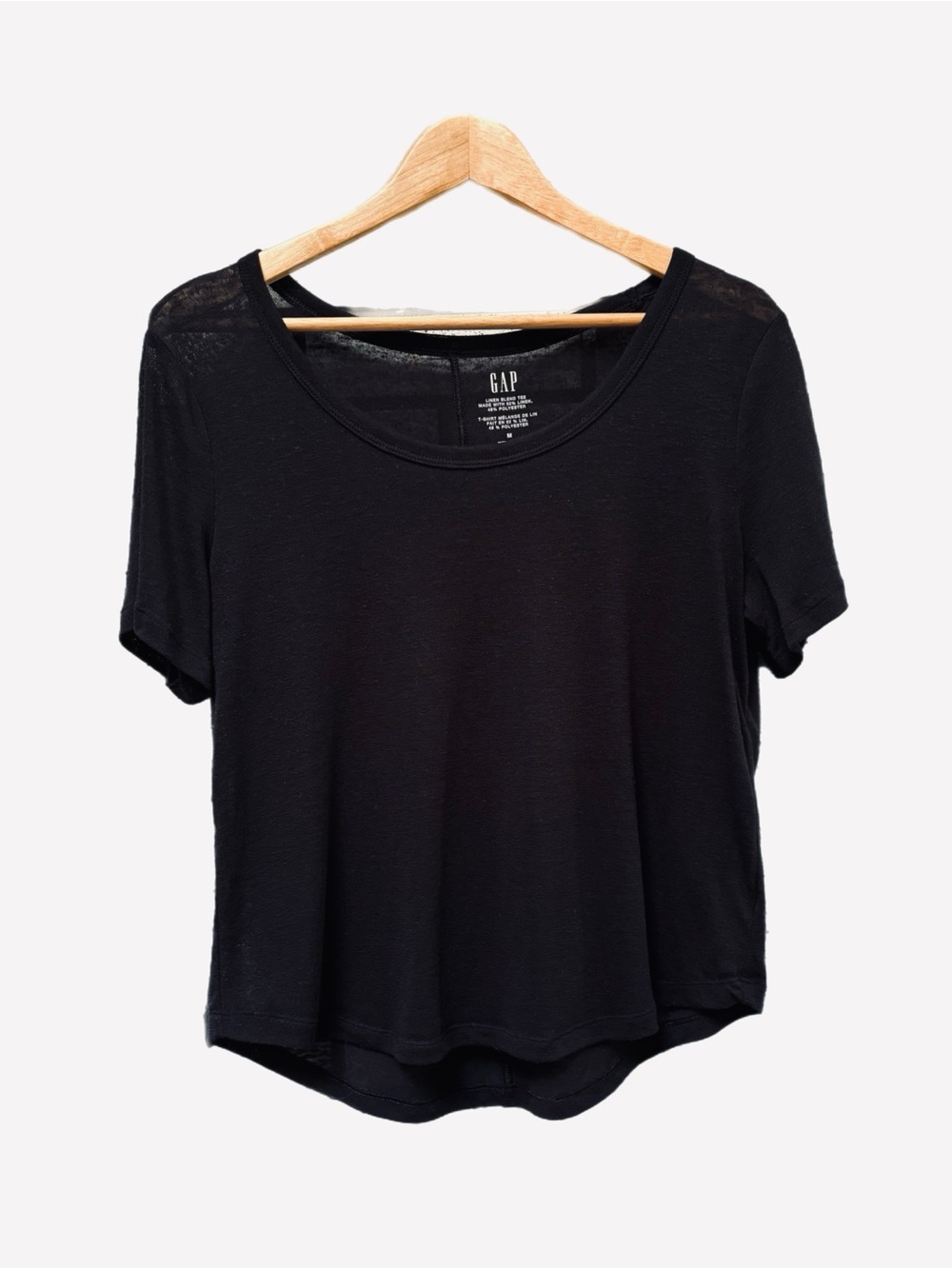 GAP Linen Blend T-Shirt Lightweight Short Sleeve